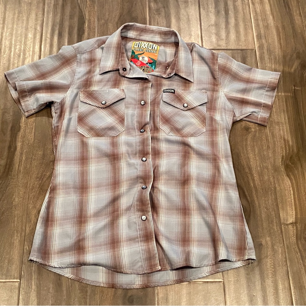 Dixxon flannel co shirt dawn patrol size M plaid short sleeve bamboo